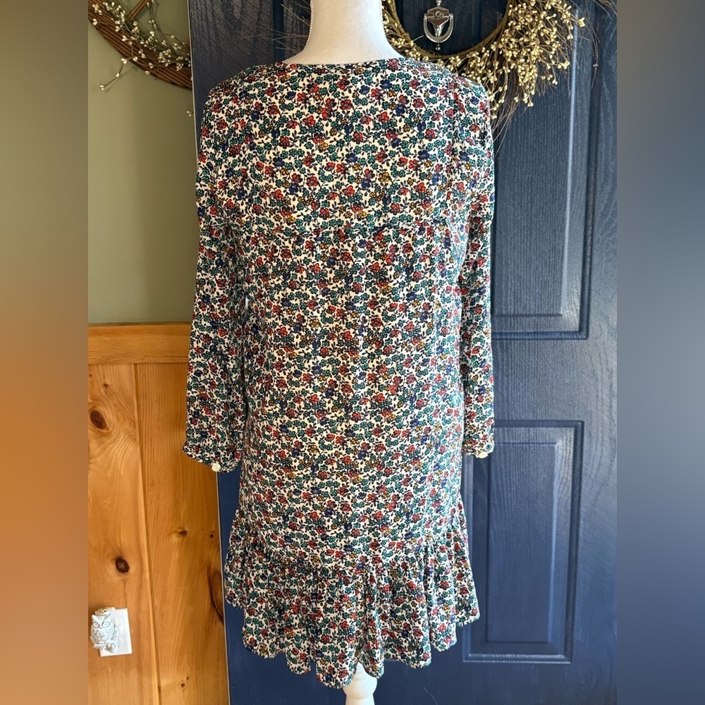 J. Crew Multicolor Floral Long Sleeve Dress - Picture 4 of 11